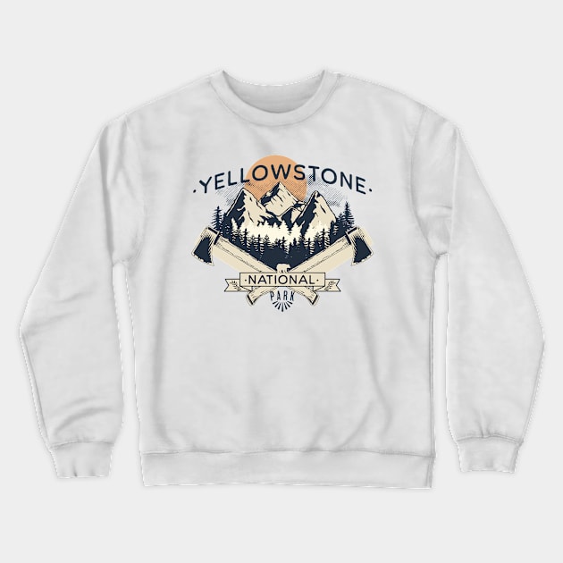 Yellowstone National Park Badge Crewneck Sweatshirt by HUNTINGisLIFE